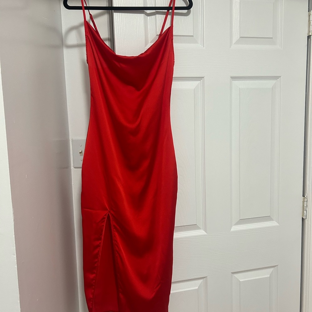 PrettyLittleThing Scarlet Wedding Dress valentine’s Day